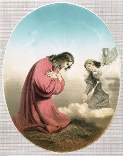 Angel appearing to Christ by Carlo Dolci